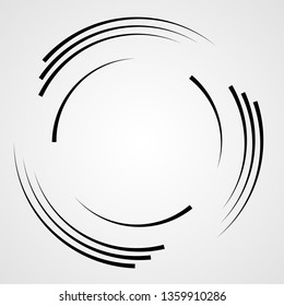  Lines in Circle Form . Spiral Vector Illustration .Technology round Logo . Design element . Abstract Geometric shape .