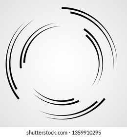  Lines in Circle Form . Spiral Vector Illustration .Technology round Logo . Design element . Abstract Geometric shape .