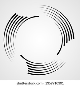  Lines in Circle Form . Spiral Vector Illustration .Technology round Logo . Design element . Abstract Geometric shape .