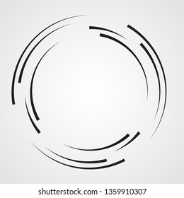  Lines in Circle Form . Spiral Vector Illustration .Technology round Logo . Design element . Abstract Geometric shape .