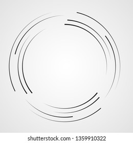  Lines in Circle Form . Spiral Vector Illustration .Technology round Logo . Design element . Abstract Geometric shape .