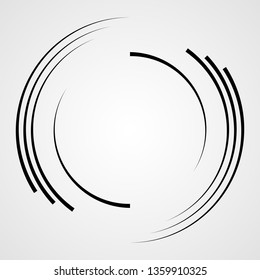  Lines in Circle Form . Spiral Vector Illustration .Technology round Logo . Design element . Abstract Geometric shape .