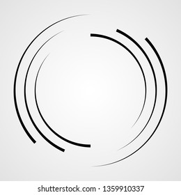  Lines in Circle Form . Spiral Vector Illustration .Technology round Logo . Design element . Abstract Geometric shape .