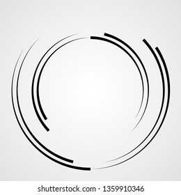  Lines in Circle Form . Spiral Vector Illustration .Technology round Logo . Design element . Abstract Geometric shape .