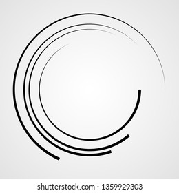  Lines in Circle Form . Spiral Vector Illustration .Technology round Logo . Design element . Abstract Geometric shape .