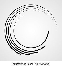  Lines in Circle Form . Spiral Vector Illustration .Technology round Logo . Design element . Abstract Geometric shape .