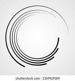  Lines in Circle Form . Spiral Vector Illustration .Technology round Logo . Design element . Abstract Geometric shape .