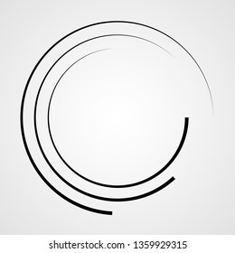  Lines in Circle Form . Spiral Vector Illustration .Technology round Logo . Design element . Abstract Geometric shape .