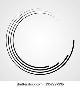 Lines in Circle Form . Spiral Vector Illustration .Technology round Logo . Design element . Abstract Geometric shape .