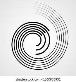 Lines in Circle Form . Spiral Vector Illustration .Technology round Logo . Design element . Abstract Geometric shape .