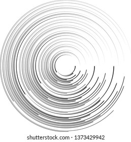 Lines in Circle Form . Spiral Vector Illustration .Technology round Logo . Design element . Abstract Geometric shape .