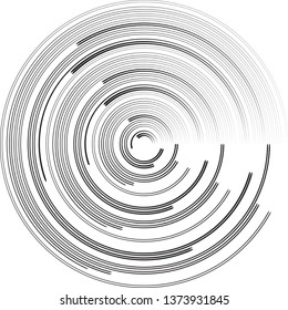 Lines in Circle Form . Spiral Vector Illustration .Technology round Logo . Design element . Abstract Geometric shape .