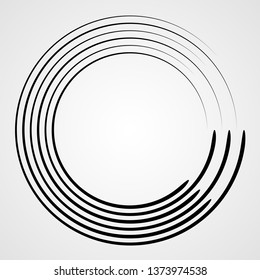 Lines in Circle Form . Spiral Vector Illustration .Technology round Logo . Design element . Abstract Geometric shape .