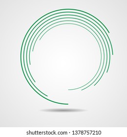  Lines in Circle Form . Spiral Vector Illustration .Technology round Logo . Design element . Abstract Geometric shape .