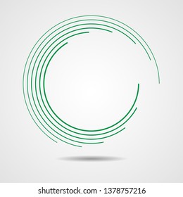  Lines in Circle Form . Spiral Vector Illustration .Technology round Logo . Design element . Abstract Geometric shape .