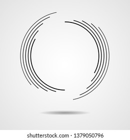  Lines in Circle Form . Spiral Vector Illustration .Technology round Logo . Design element . Abstract Geometric shape .