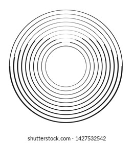  Lines in Circle Form . Spiral Vector Illustration .Technology round Logo . Design element . Abstract Geometric shape .