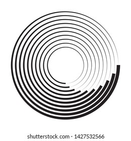  Lines in Circle Form . Spiral Vector Illustration .Technology round Logo . Design element . Abstract Geometric shape .