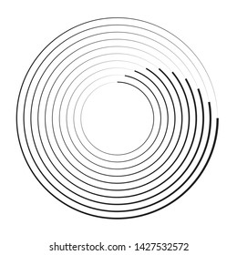  Lines in Circle Form . Spiral Vector Illustration .Technology round Logo . Design element . Abstract Geometric shape .