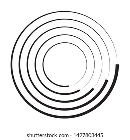  Lines in Circle Form . Spiral Vector Illustration .Technology round Logo . Design element . Abstract Geometric shape .