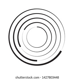  Lines in Circle Form . Spiral Vector Illustration .Technology round Logo . Design element . Abstract Geometric shape .