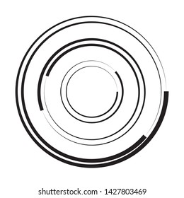  Lines in Circle Form . Spiral Vector Illustration .Technology round Logo . Design element . Abstract Geometric shape .