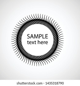 Lines in Circle Form . Spiral Vector Illustration .Technology round Logo . Design element . Abstract Geometric shape . Striped border frame for image