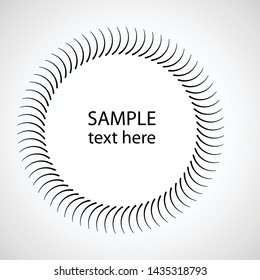 Lines in Circle Form . Spiral Vector Illustration .Technology round Logo . Design element . Abstract Geometric shape . Striped border frame for image