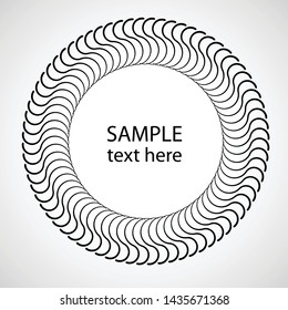 Lines in Circle Form . Spiral Vector Illustration .Technology round Logo . Design element . Abstract Geometric shape . Striped border frame for image