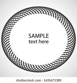 Lines in Circle Form . Spiral Vector Illustration .Technology round Logo . Design element . Abstract Geometric shape . Striped border frame for image