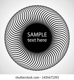 Lines in Circle Form . Spiral Vector Illustration .Technology round Logo . Design element . Abstract Geometric shape . Striped border frame for image