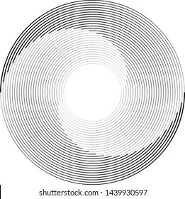 Lines in Circle Form . Spiral Vector Illustration .Technology round Logo . Design element . Abstract Geometric shape .