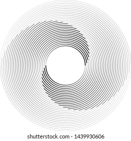 Lines in Circle Form . Spiral Vector Illustration .Technology round Logo . Design element . Abstract Geometric shape .