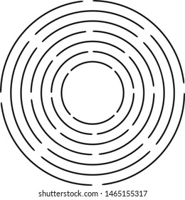 Lines in Circle Form . Spiral Vector Illustration .Technology round Logo . Design element . Abstract Geometric shape . Striped border frame for image