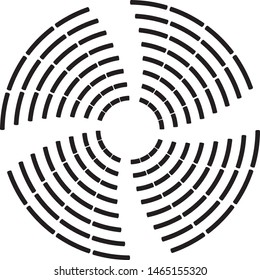 Lines in Circle Form . Spiral Vector Illustration .Technology round Logo . Design element . Abstract Geometric shape . Striped border frame for image