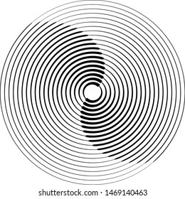  Lines in Circle Form . Spiral Vector Illustration .Technology round Logo . Design element . Abstract Geometric shape .