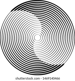  Lines in Circle Form . Spiral Vector Illustration .Technology round Logo . Design element . Abstract Geometric shape .