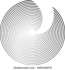  Lines in Circle Form . Spiral Vector Illustration .Technology round Logo . Design element . Abstract Geometric shape .