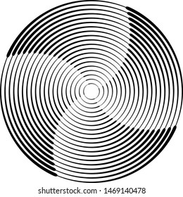  Lines in Circle Form . Spiral Vector Illustration .Technology round Logo . Design element . Abstract Geometric shape .