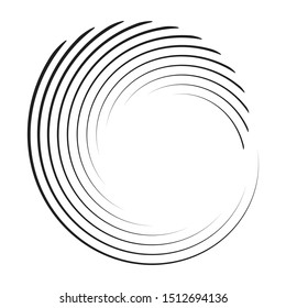  Lines in Circle Form . Spiral Vector Illustration .Technology round Logo . Design element . Abstract Geometric shape .