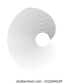  Lines in Circle Form . Spiral Vector Illustration .Technology round Logo . Design element . Abstract Geometric shape .