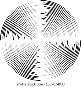Lines in Circle Form . Spiral Vector Illustration .Technology round Logo . Design element . Abstract Geometric shape .