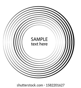 Lines in Circle Form . Spiral Vector Illustration .Technology round Logo . Design element . Abstract Geometric shape . Striped border frame