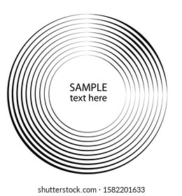 Lines in Circle Form . Spiral Vector Illustration .Technology round Logo . Design element . Abstract Geometric shape . Striped border frame