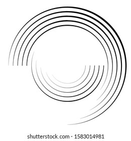 Lines in Circle Form . Spiral Vector Illustration .Technology round Logo . Design element . Abstract Geometric shape . Striped border frame