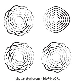 Lines in Circle Form . Spiral Vector Illustration .Technology round Logo . Design element . Abstract Geometric shape . Striped border frame