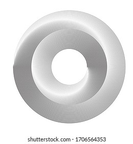 Lines in Circle Form . Spiral Vector Illustration .Technology round Logo . Design element . Abstract Geometric shape .
