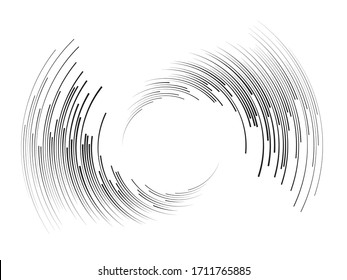 Lines in Circle Form . Spiral Vector Illustration .Technology round Logo . Design element . Abstract Geometric shape .