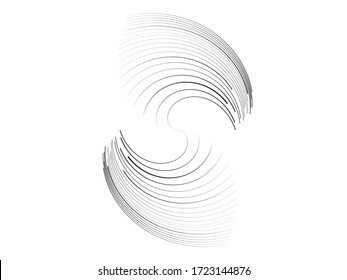 Lines in Circle Form . Spiral Vector Illustration .Technology round. Wave Logo . Design element . Abstract Geometric shape .