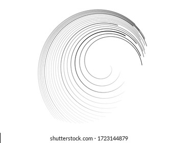 Lines in Circle Form . Spiral Vector Illustration .Technology round. Wave Logo . Design element . Abstract Geometric shape .